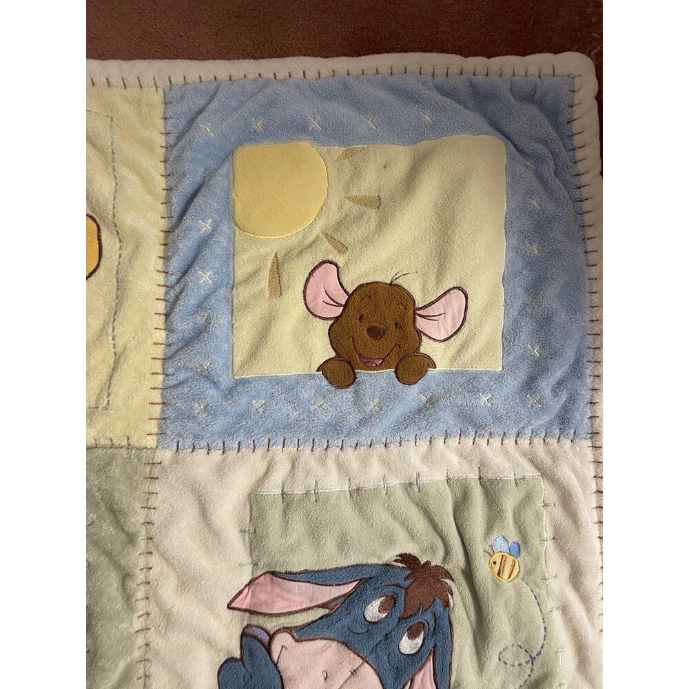 Disney Classic Winnie The Pooh & Friends Patchwork Fleece Baby Blanket 43"x34" - Picture 10 of 14